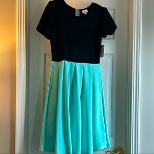 Black + Mint Amelia LuLaRoe Dress (M)